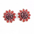 512379-107 Red Flower crystal Earring