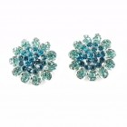 512379-110 Aqua Flower crystal Earring