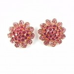 512379-209 Pink Crystal Flower Earring in Gold