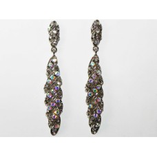 512384-101AB Clear Crystal Earring in Silver