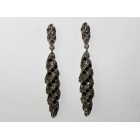 512384-102 Black Crystal Earring in Silver