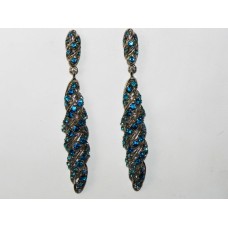512384-110 Aqua Crystal Earring in Silver