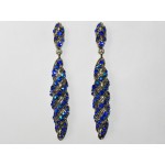 512384-115  Royal Blue Crystal Earring in Silver