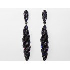 512384-316 Purple Crystal Earring in Black