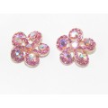 512386-409 Pink Crystal in Rose Gold Earring