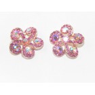 512386-409 Pink Crystal in Rose Gold Earring
