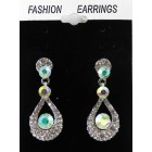 512399-101ab Clear Crystal Earring in Silver