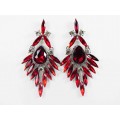 512429-107 Red Crystal Earring in Silver