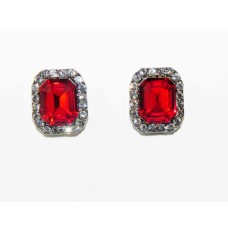 512430-107 Red Earring in Silver