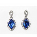 512522-115 Royal Blue Crystal Earring in Silver
