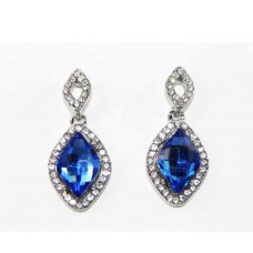 512522-115 Royal Blue Crystal Earring in Silver