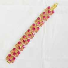 513027 fushia  in gold bracelet
