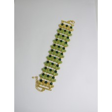 513075 green in gold  bracelet