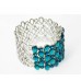 513085-113 Blue Crystal Oval  Bracelet in Silver