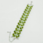513093 Green in Silver Crystal Bracelet
