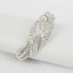 514081-101AB Clear Crystal in Silver Bangle