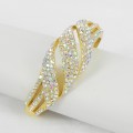 514081-201AB Clear Crystal in Gold Bangle
