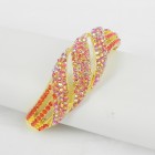 514081-207 Red Crystal in Gold Bangle