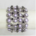 514152-116 Purple Rhinestone Stretch bracelet in Silver