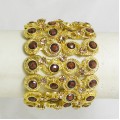 514152 -208 Topaz Rhinestone Stretch  bracelet in Gold