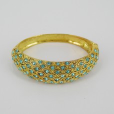 514157 aqua in gold  bangle