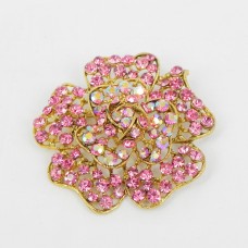 515065 Pink in Gold Brooch