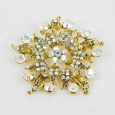 515075 Clear AB in Gold Brooch