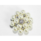 515092 Crystal silver and Pearl BROOCH