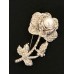 515099-101 Crystal Silver Brooch with Pearl