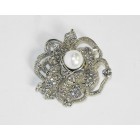 515100 Crystal Silver Brooch with Pearl