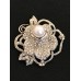 515100 Crystal Silver Brooch with Pearl