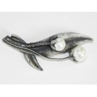 515103-301 Clear in Black Brooch with Pearl