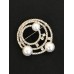 515104 Clear Crystal Silver Brooch with Pearl