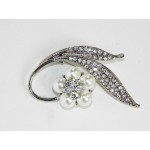 515105 Clear Crystal Brooch with Pearl