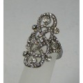 517325-101 Crystal Clear Silver Ring