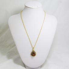 518086 brown in gold  pendant