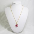 518086 pink in gold pendant