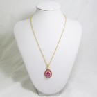 518086 pink in gold pendant