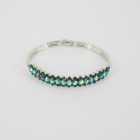 514153 green in silver crystal bangle