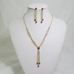 591215-207 Red Necklace Set in Gold