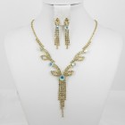 591372 Clear AB in Gold Necklace Set