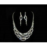 591483-101 Silver Clear Necklace Set