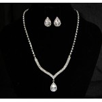  591503-101 Silver Clear  Necklace Set