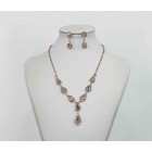 593512-209  Clear Necklace Set in Rose Gold