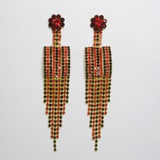 592296 red in gold earring
