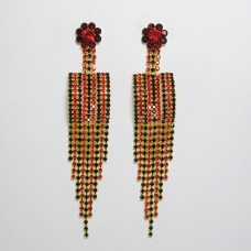 592296 red in gold earring