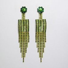 592296 green in gold earring