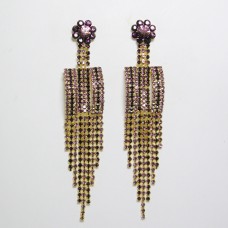 592296 purple in gold earring