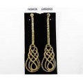 592350 Clear Gold Crystal Earring