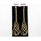 592350 Clear Gold Crystal Earring